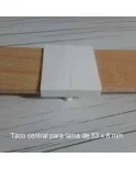 Taco soporte para lamas de somier 53mm ancho x 8 mm grosor (posición central) (Blanco) (Producto en Pack) Taco soporte para lamas de somier 53mm ancho x 8 mm grosor (posición central) (Blanco) (Producto en Pack)