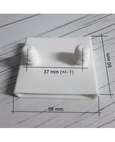 Taco soporte para lamas de somier 53mm ancho x 8 mm grosor (posición central) (Blanco) (Producto en Pack)