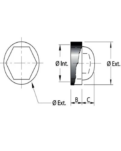 Cubre tuercas para tornillo de métrica 8, Producto en Pack