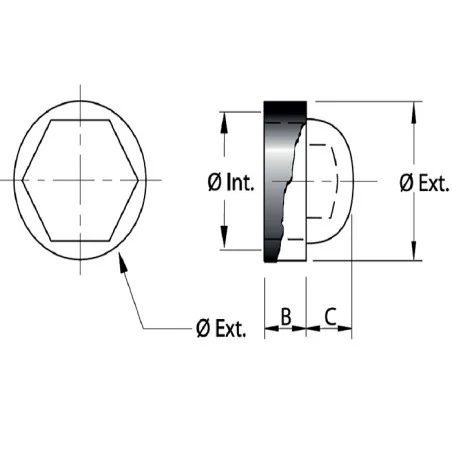 Cubre tuercas para tornillo de métrica 8, Producto en Pack