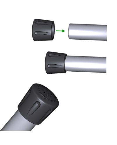 Contera exterior reforzada para patas de tubo redondo de 40 mm (4 cm), Producto en Pack