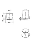 Contera exterior reforzada para patas de tubo redondo de 40 mm (4 cm), Producto en Pack Contera exterior reforzada para patas de tubo redondo de 40 mm (4 cm), Producto en Pack