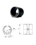 Brida contera para tubo redondo de 18 a 22 mm, posición en horizontal. Producto en Pack Brida contera para tubo redondo de 18 a 22 mm, posición en horizontal. Producto en Pack