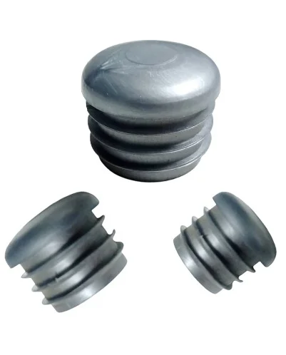 Tapón contera remate para tubo redondo de 32 mm, en color gris, Producto en Pack