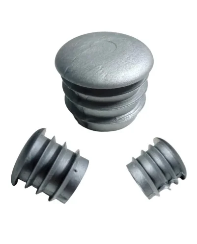 Tapa final tapón remate para tubo redondo de 30 mm, en color gris, Producto en Pack