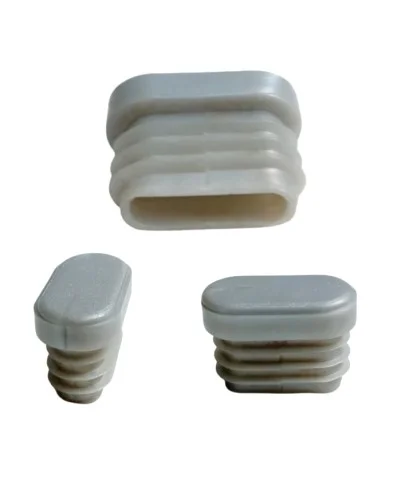 Tapón contera remate ovalada, para tubo oval de 30x15 mm, en color gris, Producto en Pack
