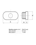Tapón contera remate ovalada, para tubo oval de 30x15 mm, en color gris, Producto en Pack Tapón contera remate ovalada, para tubo oval de 30x15 mm, en color gris, Producto en Pack