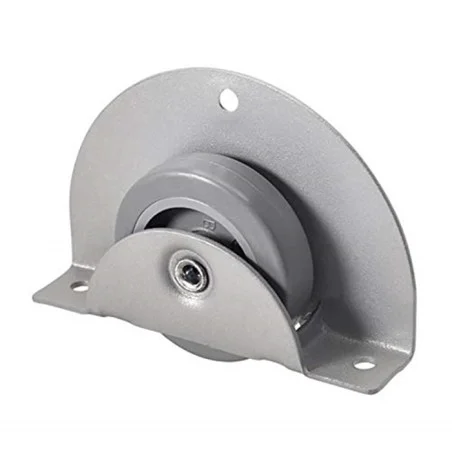 Rueda Fija SEMICIRCULAR (Pack 4 Unidades) Oculta 60kg para Cama-Nido 50 mm Goma Gris