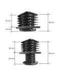 Tapón Roscado + Pie Nivelador, Contera de 45x45 mm + Tornillo Nivelador, Pack de 4 unidades. Tapón Roscado + Pie Nivelador, Contera de 45x45 mm + Tornillo Nivelador, Pack de 4 unidades.