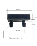 Taco soporte para lamas de somier 53mm ancho x 8 mm grosor (posición central) (Negro) (Producto en Pack)