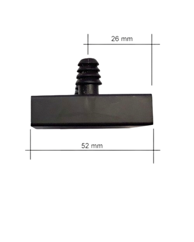 Taco soporte para lamas de somier 53mm ancho x 8 mm grosor (posición central) (Negro) (Producto en Pack)