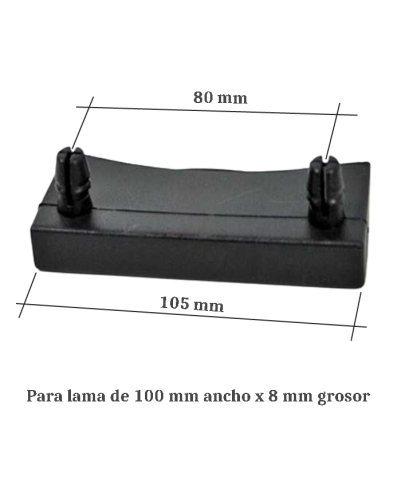Taco soporte lateral para lama de 100 mm | 2 fijaciones a somier parte superior | taladro necesario de 10 mm