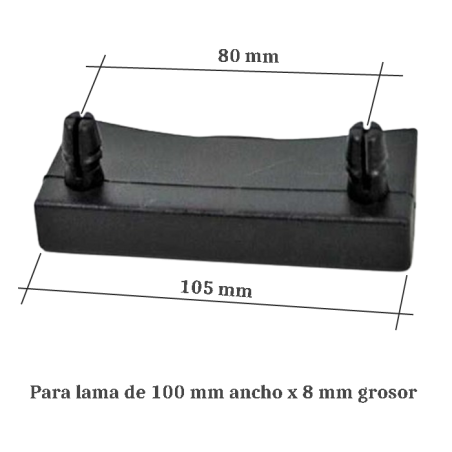 Taco soporte lateral para lama de 100 mm | 2 fijaciones a somier parte superior | taladro necesario de 10 mm