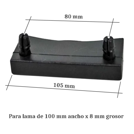 Taco soporte lateral para lama de 100 mm | 2 fijaciones a somier parte superior | taladro necesario de 10 mm