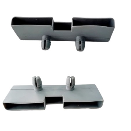 Taco soporte posición lateral en somier, para doble lama 37 mm ancho x 8 mm grosor (Taladro necesario 10 mm)
