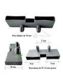 Taco soporte posición lateral en somier, para doble lama 37 mm ancho x 8 mm grosor (Taladro necesario 10 mm) Taco soporte posición lateral en somier, para doble lama 37 mm ancho x 8 mm grosor (Taladro necesario 10 mm)