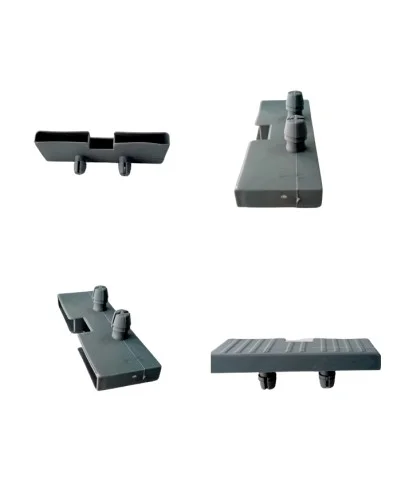 Taco soporte posición lateral en somier, para doble lama 37 mm ancho x 8 mm grosor (Taladro necesario 10 mm)