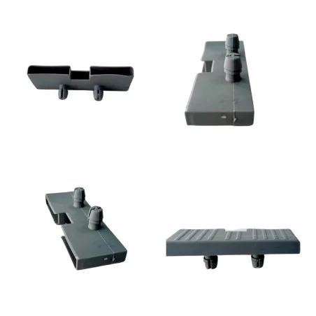 Taco soporte posición lateral en somier, para doble lama 37 mm ancho x 8 mm grosor (Taladro necesario 10 mm)