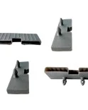 Taco soporte posición lateral en somier, para doble lama 37 mm ancho x 8 mm grosor (Taladro necesario 8 mm) Taco soporte posición lateral en somier, para doble lama 37 mm ancho x 8 mm grosor (Taladro necesario 8 mm)