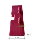 Taco soporte posición lateral en somier, para doble lama 37 mm x 8 mm grosor (Taladro necesario 8 mm) color Vino. Taco soporte posición lateral en somier, para doble lama 37 mm x 8 mm grosor (Taladro necesario 8 mm) color Vino.