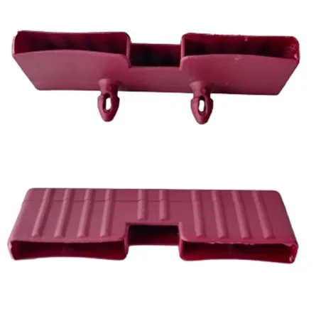 Taco soporte posición lateral en somier, para doble lama 37 mm x 8 mm grosor (Taladro necesario 8 mm) color Vino.