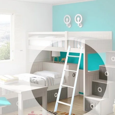 Escalera Cama Litera modelo RT, Escalera para Literas y camas superiores, Escalera portátil de Repuesto, Dormitorio, Hogar