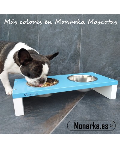 COMEDERO PARA PERRO DE METAL Y MADERA