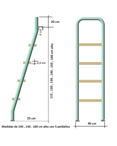 Escalera curva  para cama alta o litera modelo DLP, Escalera Literas y camas superiores, Escalera portátil, Dormitorio, Hogar.