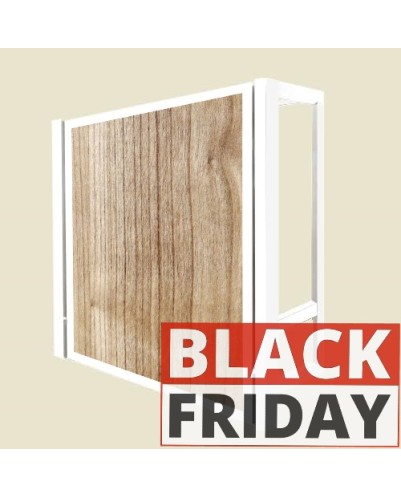 BLACK FRIDAY Cama vertical modelo ECO. 90x190 cm, Fondo 30 cm. Color Blanco y Roble Xacobeo.