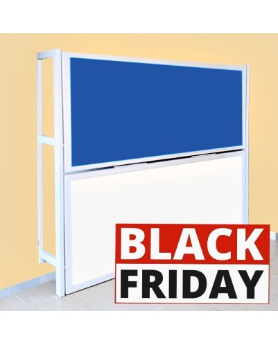 BLACK FRIDAY Litera abatible Eco, 90x190 cm, Fondo 30 cm Blanco y Azul.