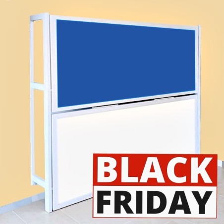 BLACK FRIDAY Litera abatible Eco, 90x190 cm, Fondo 30 cm Blanco y Azul.