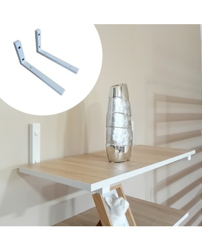 Escuadra Soporte Estantería, (2 unidades) Soportes De Pared para Estantes, Soportes En L en tubo de 30x20 mm, Montaje En Pared