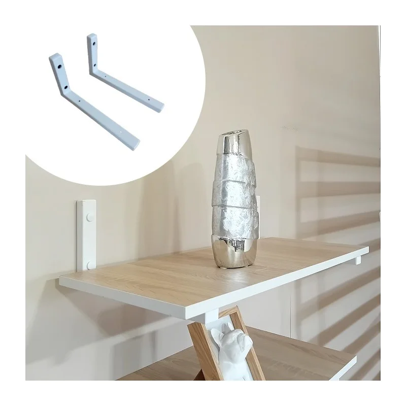 Escuadra Soporte Estantería, (2 unidades) Soportes De Pared para Estantes, Soportes En L en tubo de 30x20 mm, Montaje En Pared