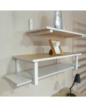 Escuadra Soporte Estantería, (2 unidades) Soportes De Pared para Estantes, Soportes En L en tubo de 30x20 mm, Montaje En Pared