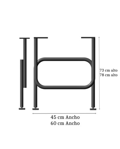 Patas para mesa, Juego 2 unidades, Metálicas, mesas salón comedor, jardín, Modelo BADAJOZ.