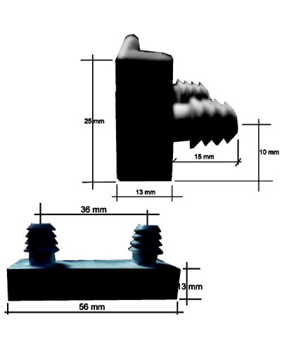 Taco lateral para lamas somier de 53 mm (Productos en pack) A partir de 4 unidades a 50 unidades por pack. NEGRO