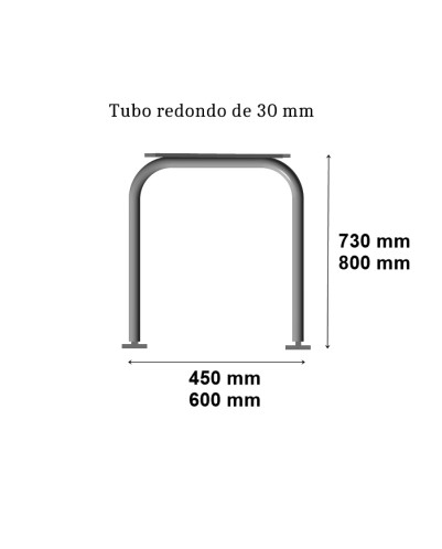 Patas para mesa, Juego 2 unidades, Metálicas, mesas salón comedor, jardín, Modelo MÁLAGA..