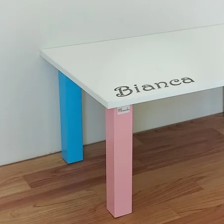 Patas para mesa de colores, Juego 4 unidades, Metálicas, salón comedor, jardín, Modelo LINE.1/COLORES