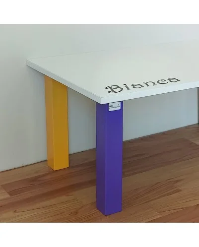Patas para mesa de colores, Juego 4 unidades, Metálicas, salón comedor, jardín, Modelo LINE.1/COLORES
