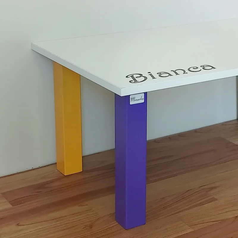 Patas para mesa de colores, Juego 4 unidades, Metálicas, salón comedor, jardín, Modelo LINE.1/COLORES