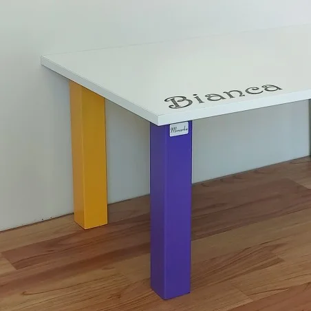 Patas para mesa de colores, Juego 4 unidades, Metálicas, salón comedor, jardín, Modelo LINE.1/COLORES