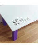 Mesa personalizada, Patas Metálicas de colores, salón comedor, jardín, Modelo LINE.1/COLORES