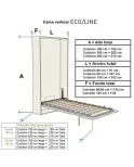Cama vertical modelo E/LINE. Disponible desde 80x180 cm a 105x200 cm, fondo y colores personalizados.