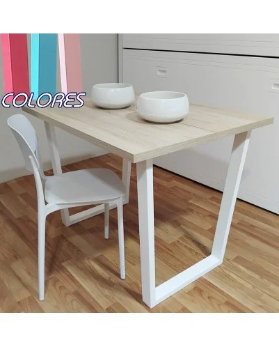 Patas para mesa de colores, Juego 2 unidades, Metálicas, mesas salón comedor, jardín, Modelo JAEN.1 N COLORES