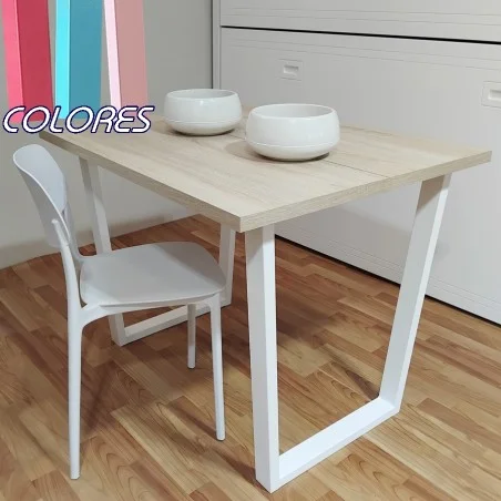 Patas para mesa de colores, Juego 2 unidades, Metálicas, mesas salón comedor, jardín, Modelo JAEN.1 N COLORES