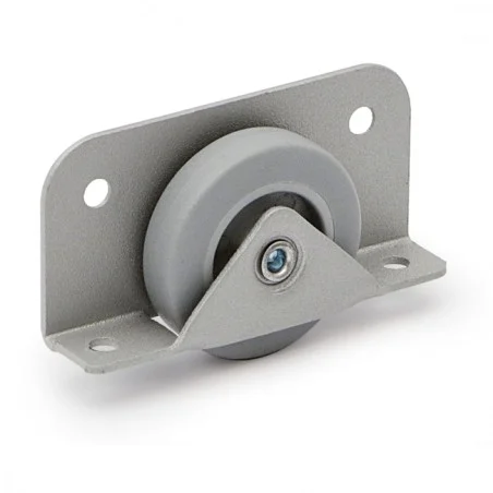 (PACK DE 4 UNIDADES) Rueda fija para camas Nido, de goma Ø40 para tablero de 19 mm, color gris.