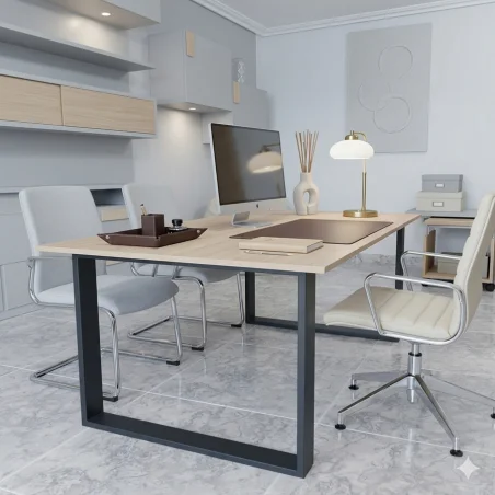 Patas mesa, Juego 2 unidades, Metálicas, salón comedor, de centro, jardín. Modelo FORTE