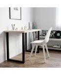 Patas para mesa, Juego 2 unidades, Metálicas, mesas salón comedor, encimeras, jardín, Modelo MADRID.