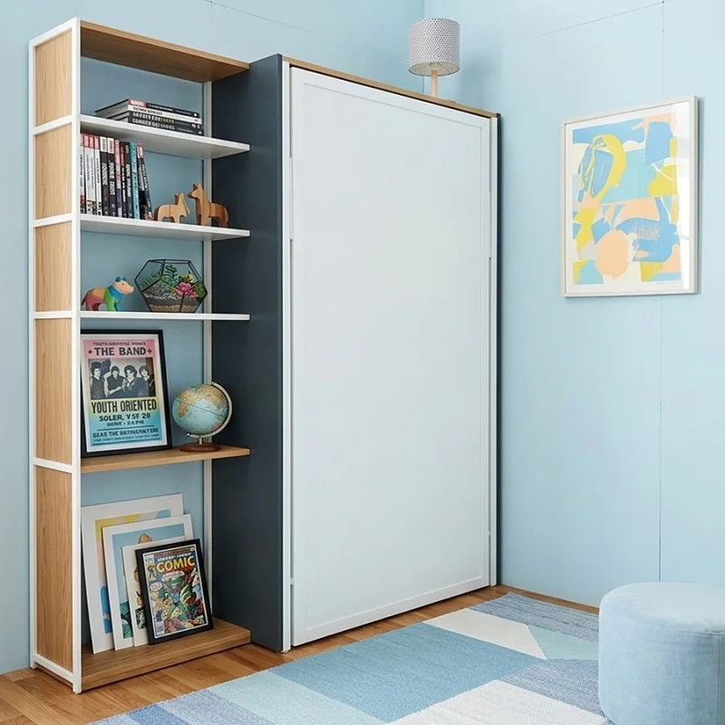 Cama vertical modelo E/LINE. Disponible desde 80x180 cm a 105x200 cm, fondo y colores personalizados.