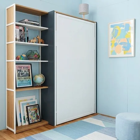 Cama vertical modelo E/LINE. Disponible desde 80x180 cm a 105x200 cm, fondo y colores personalizados.